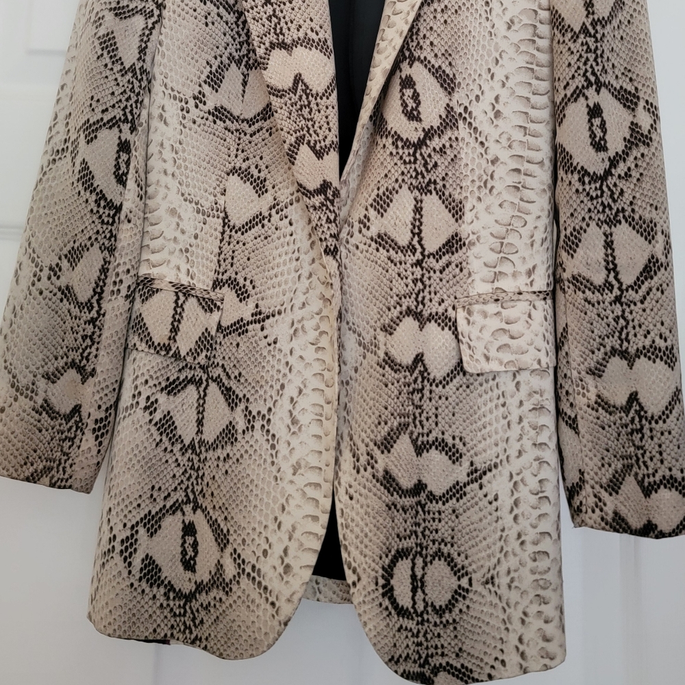 Zara Python Satin Effect Blazer Jacket Xs - image 2